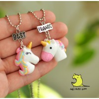 Кулоны для двоих друзей Best Friends. Единороги. Цена за 1 комплект
